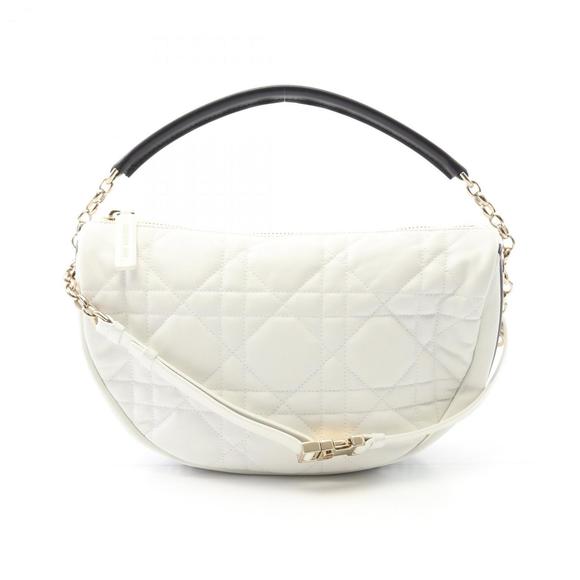 Christian Dior Dior VIBE Medium Hobo Cannage Leather Handbag, Women's, White/... - Picture 1 of 6